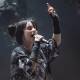 Billie Eilish performs on the Pyramid main stage at the Glastonbury Festival in England.