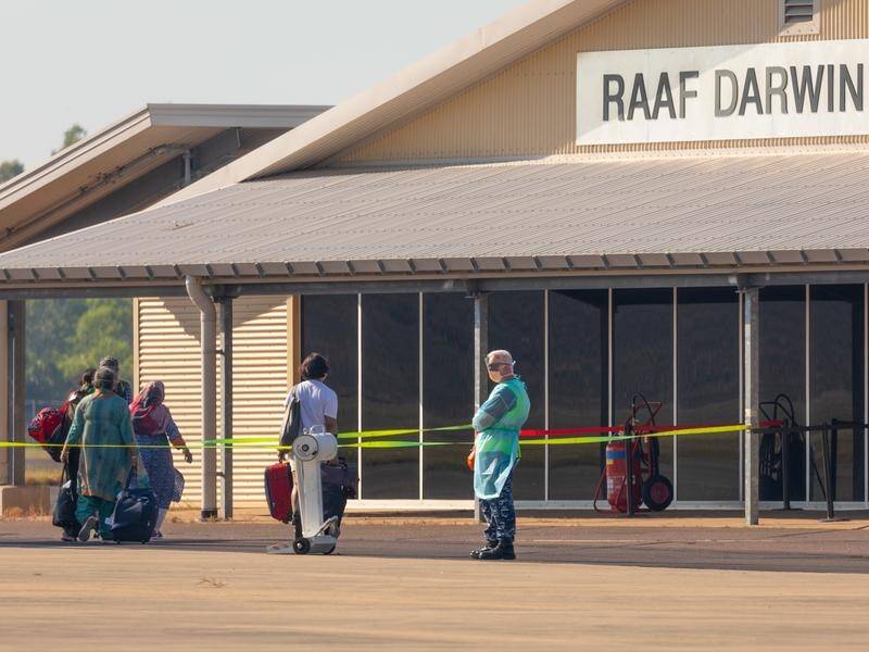 About 80 returnees from India are quarantining at Howard Springs in the Northern Territory.