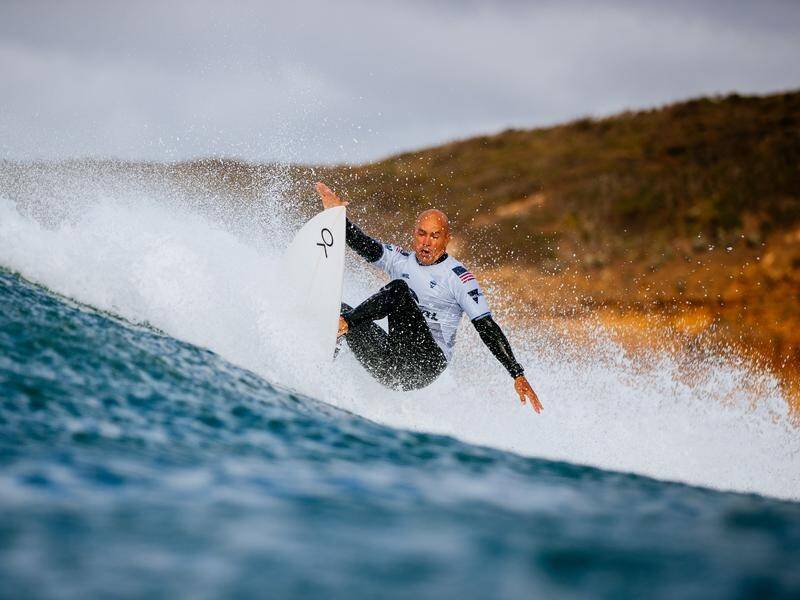 American veteran Kelly Slater has made an impressive start at the Rip Curl Pro at Bells Beach. (HANDOUT/WORLD SURF LEAGUE)