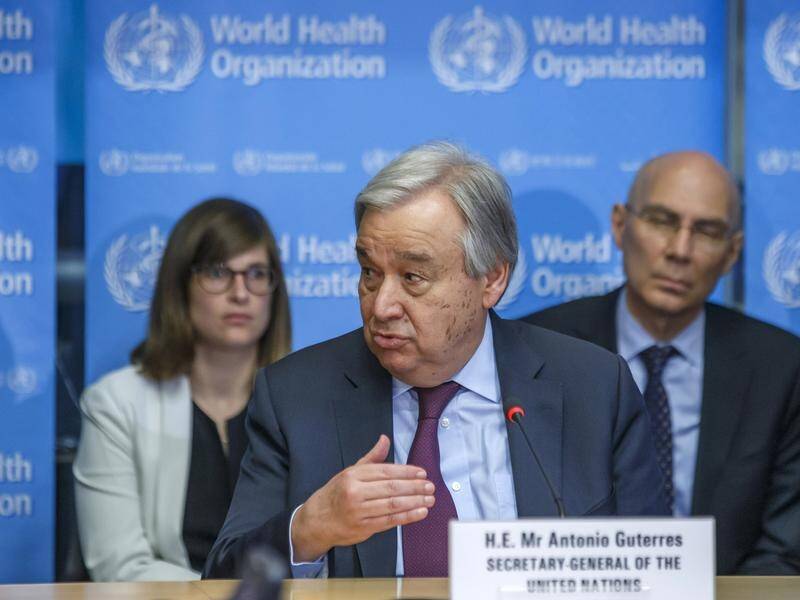 United Nations chief Antonio Guterres says the COVID-19 crisis risks becoming a human rights issue.