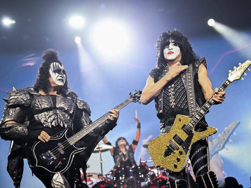Kiss co-founders Gene Simmons (left) and Paul Stanley have unveiled digital avatars of the band. (AP PHOTO)