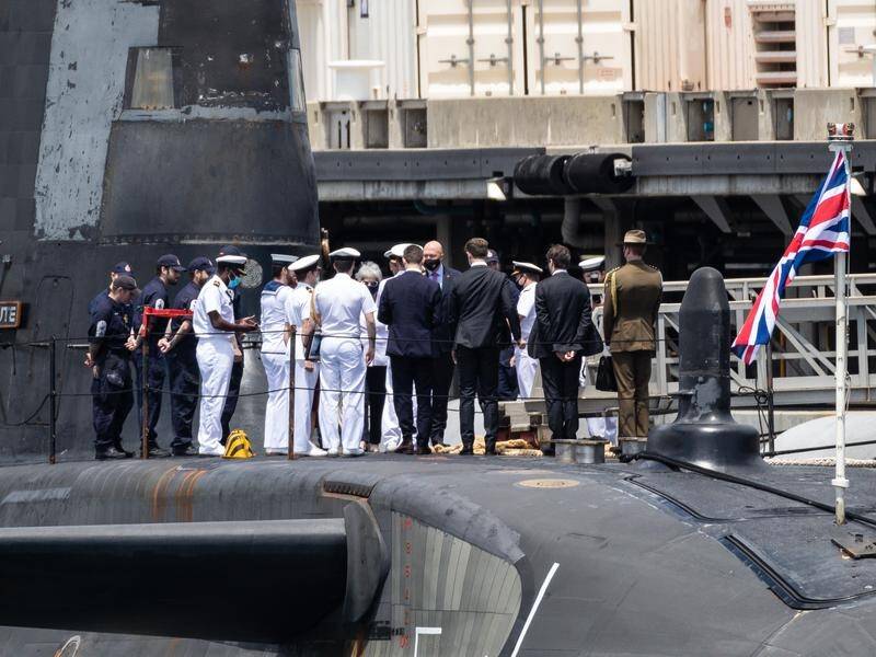 Australia, the US and UK are offering non-proliferation assurances over nuclear-powered submarines. (Richard Wainwright/AAP PHOTOS)
