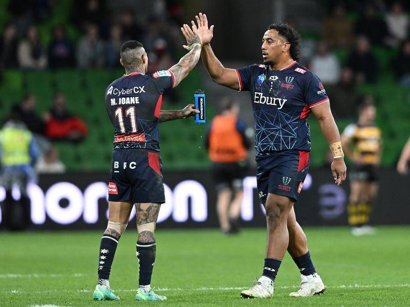 Wallabies prop Pone Fa'amausili (right) is prepared to shift to the back-row with Melbourne. (James Ross/AAP PHOTOS)