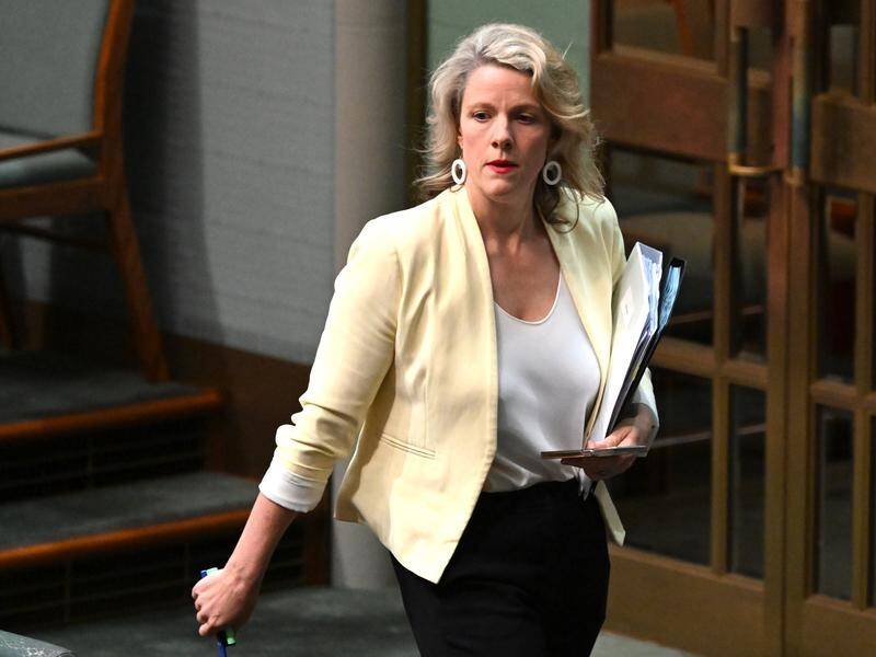 Clare O'Neil is pursuing new laws to lock up offenders recently released from immigration detention. (Lukas Coch/AAP PHOTOS)
