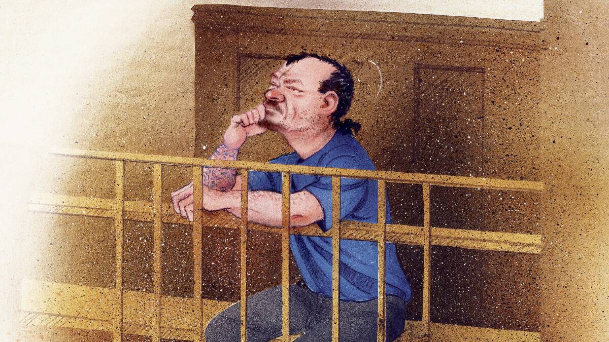 PORTRAIT: Artwork of Richard Reay in Newcastle District Court on Friday, March 11, 2011.
