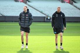 Ben (L) and Charlie McKay (R) will likely line up on each other for the first time on Sunday. (James Ross/AAP PHOTOS)