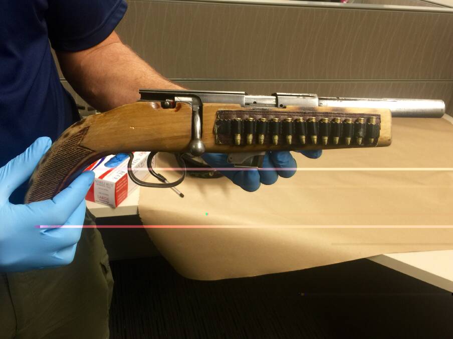 Guns allegedly seized by police from the car in which Thomas Rex Maynard was travelling. 