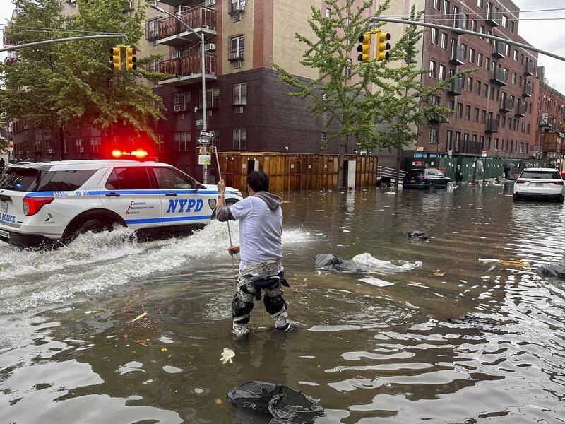 The latest rainfall has capped one of New York's wettest Septembers on record. (AP PHOTO)