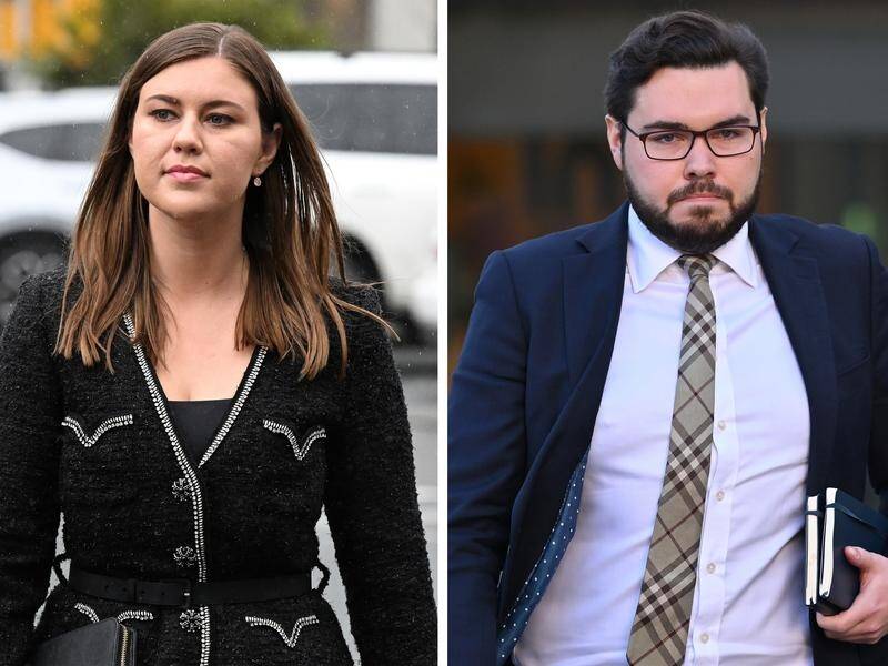 Bruce Lehrmann (R) was accused of raping Brittany Higgins in parliament house. (Mick Tsikas/AAP PHOTOS)