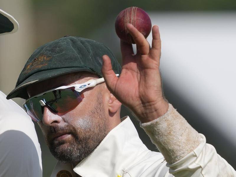 Australia's Nathan Lyon marks his fifth Sri Lankan wicket on day one of the first Test at Galle.