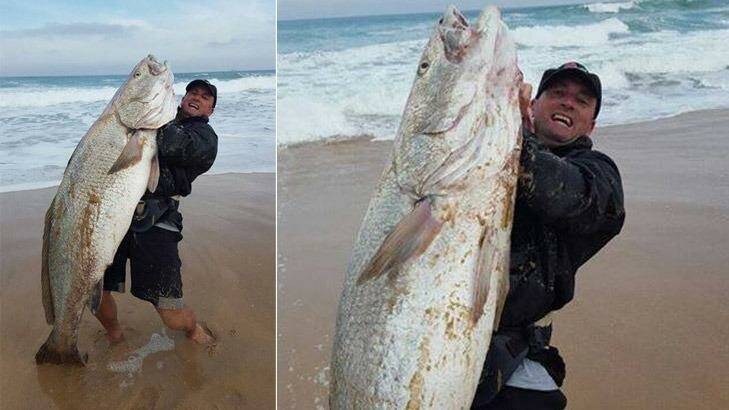 South African fisherman snares catch as big as himself, Newcastle Herald