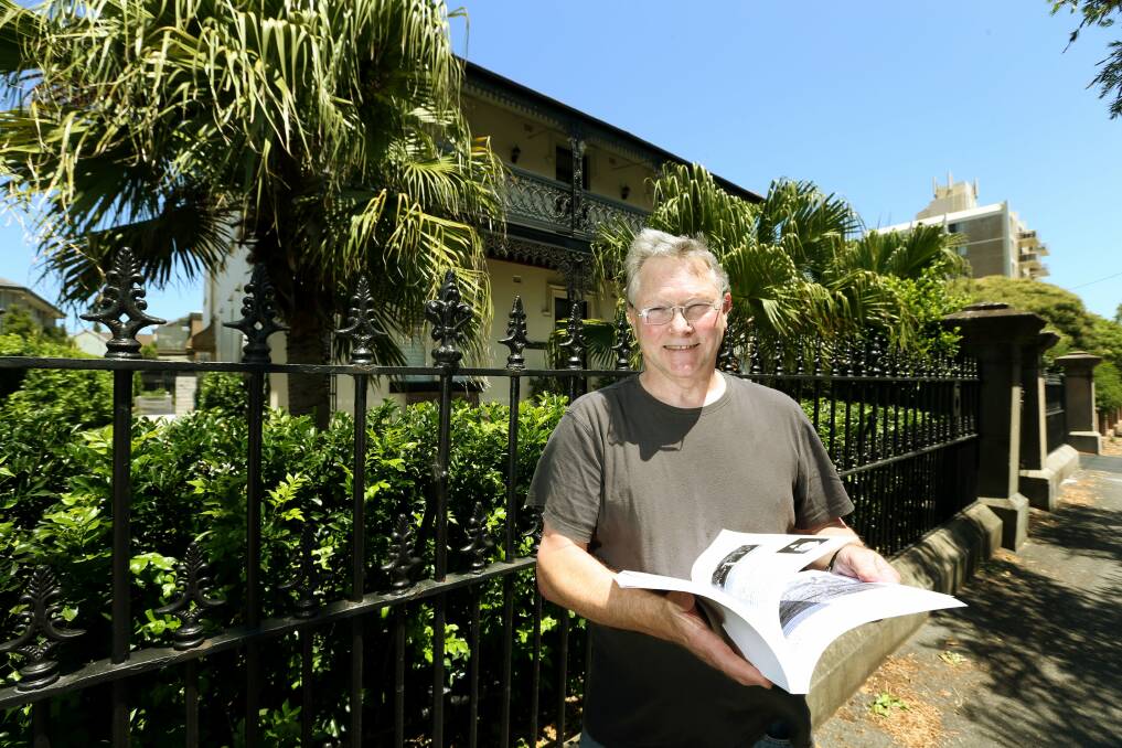 A CRACKER MANSION: Peter Murray outside Leslieville house in Union Street, once owned by William Arnott.  Picture: Ryan Osland 