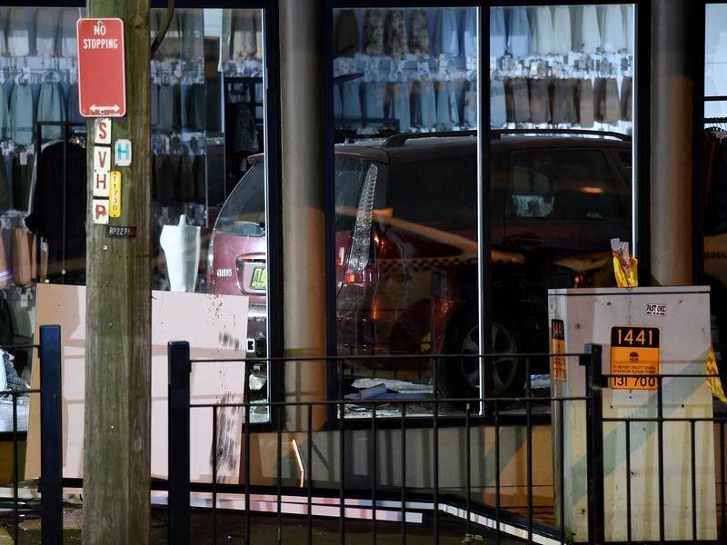 A man who crashed his station wagon into a hijab store in Sydney's west has been denied bail.