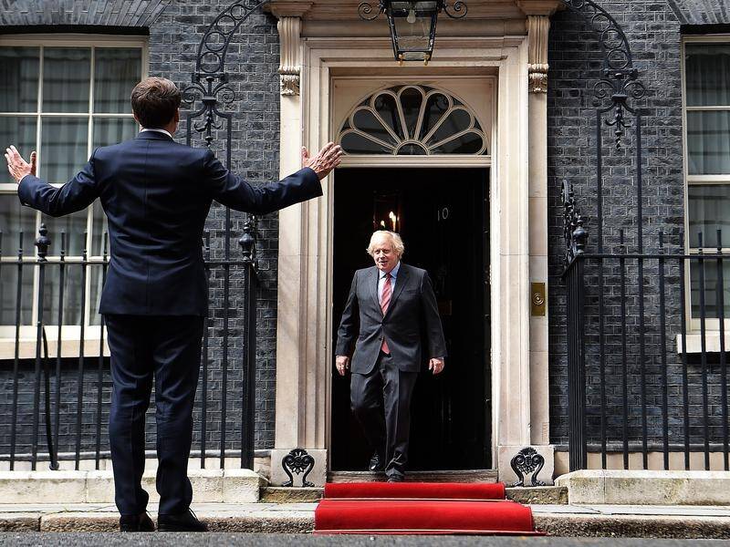 UK Prime Minister Boris Johnson has welcomed French President Emmanuel Macron to London.