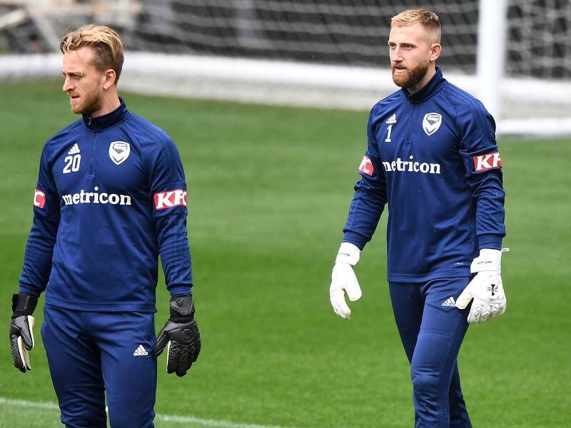 Matt Acton (r) and Lawrence Thomas are expected to vie for the No.1 spot at Melbourne Victory.