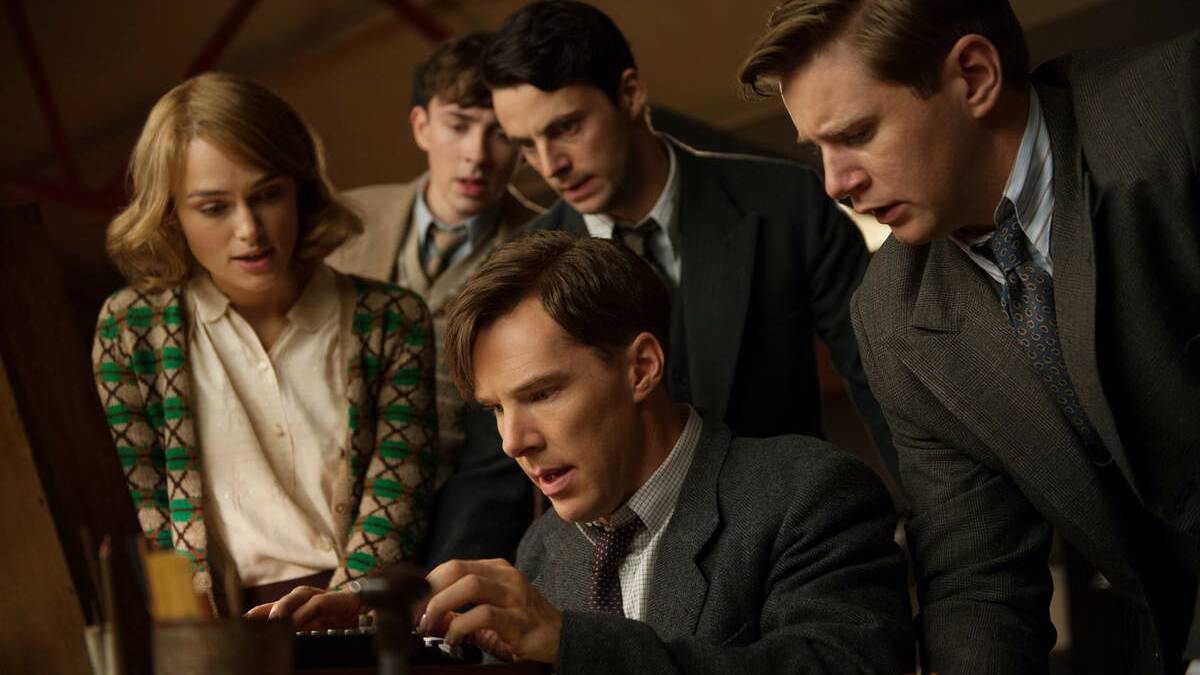 Benedict Cumberbatch, centre, as the troubled genius in The Imitation Game.
