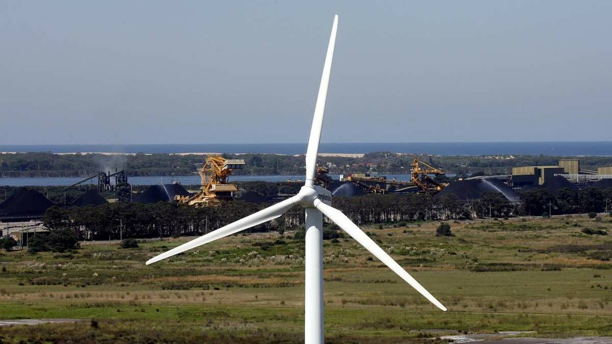 Kooragang's wind turbine won't be replaced under the new port lease deal. Picture Reuters/David Gray