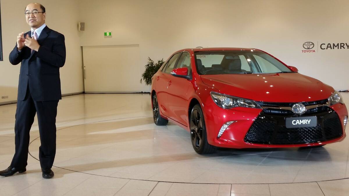 Toyota’s Masato Katsumata with the new-look Camry  in Melbourne.