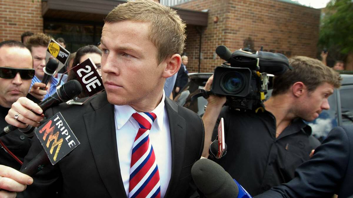 Todd Carney, outside court in 2011 after a drink driving charge. 