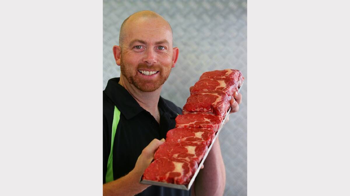 FEAST ON THAT:  Adam Grogan  says scotch fillet is first on his barbie list.  Picture: Peter Stoop