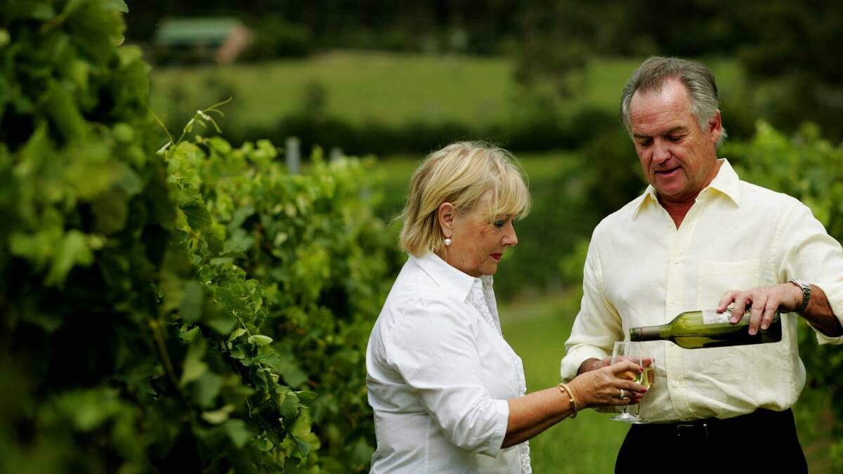 Brian and Val Agnew at Audrey Wilkinson Vineyard - one of the wineries mentioned by Lonely Planet in its East Coast Australia Top 20 guide. 