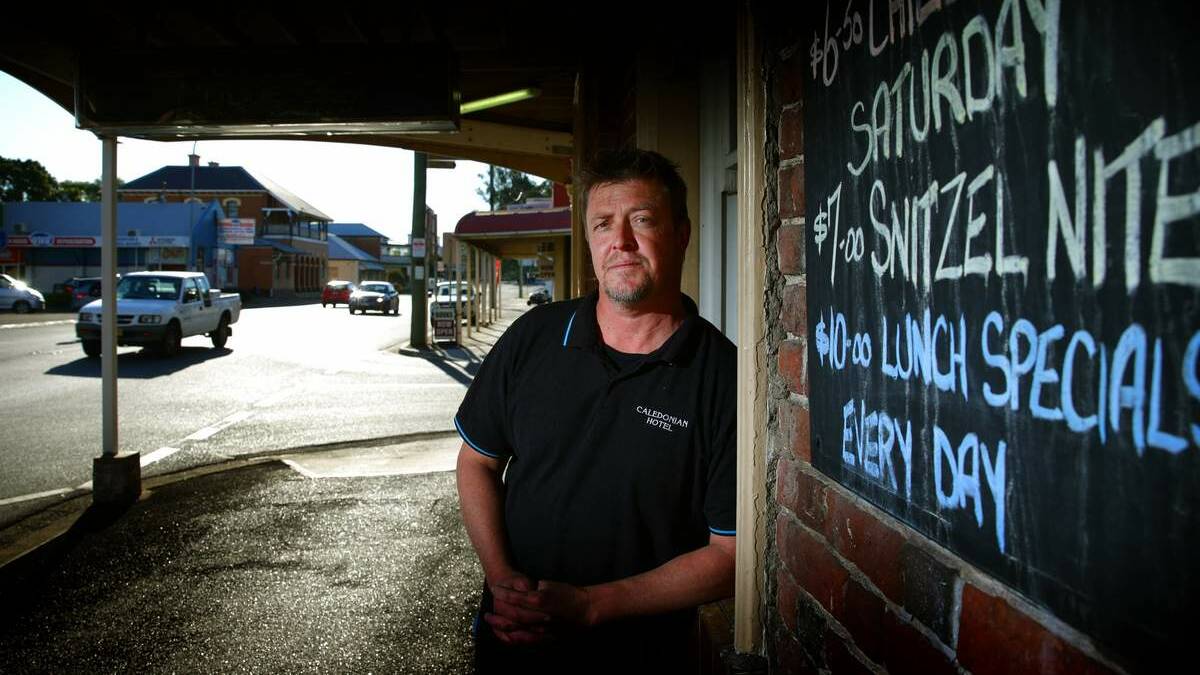 NO PUNTERS: Caledonian Hotel co-owner Brad Hill has noticed a downturn in    customers.  Pictures: Peter Stoop
