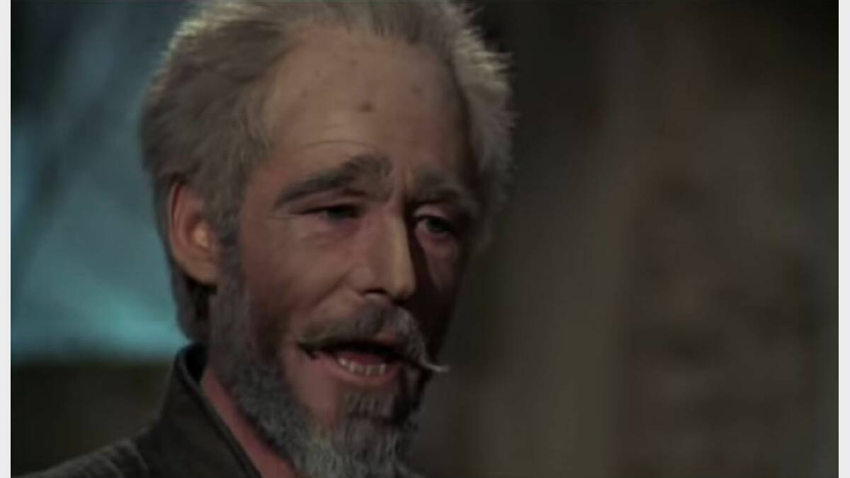 Peter O'Toole sings The Impossible Dream in  Man of La Mancha.