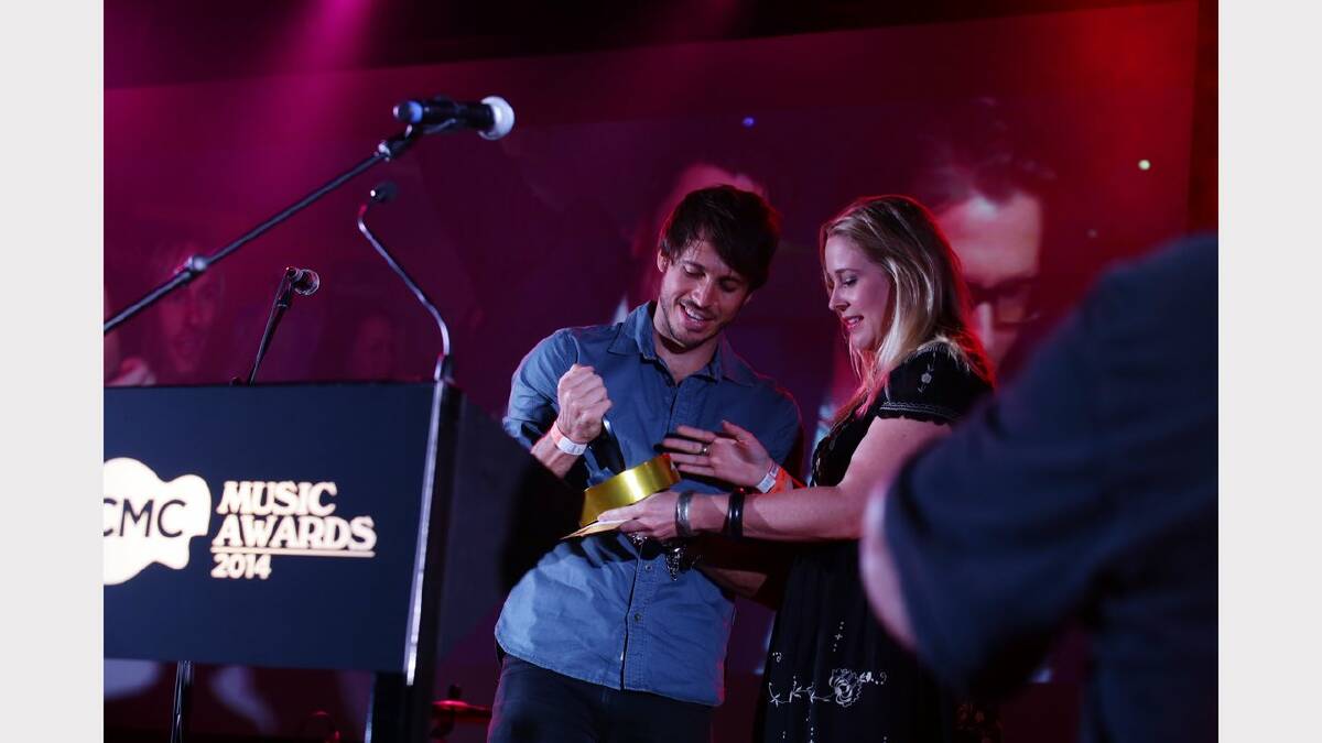 CMC Music awards 2014 held at Hope Estate winery. Morgan Evans with Catherine Britt. Picture: Dean Osland