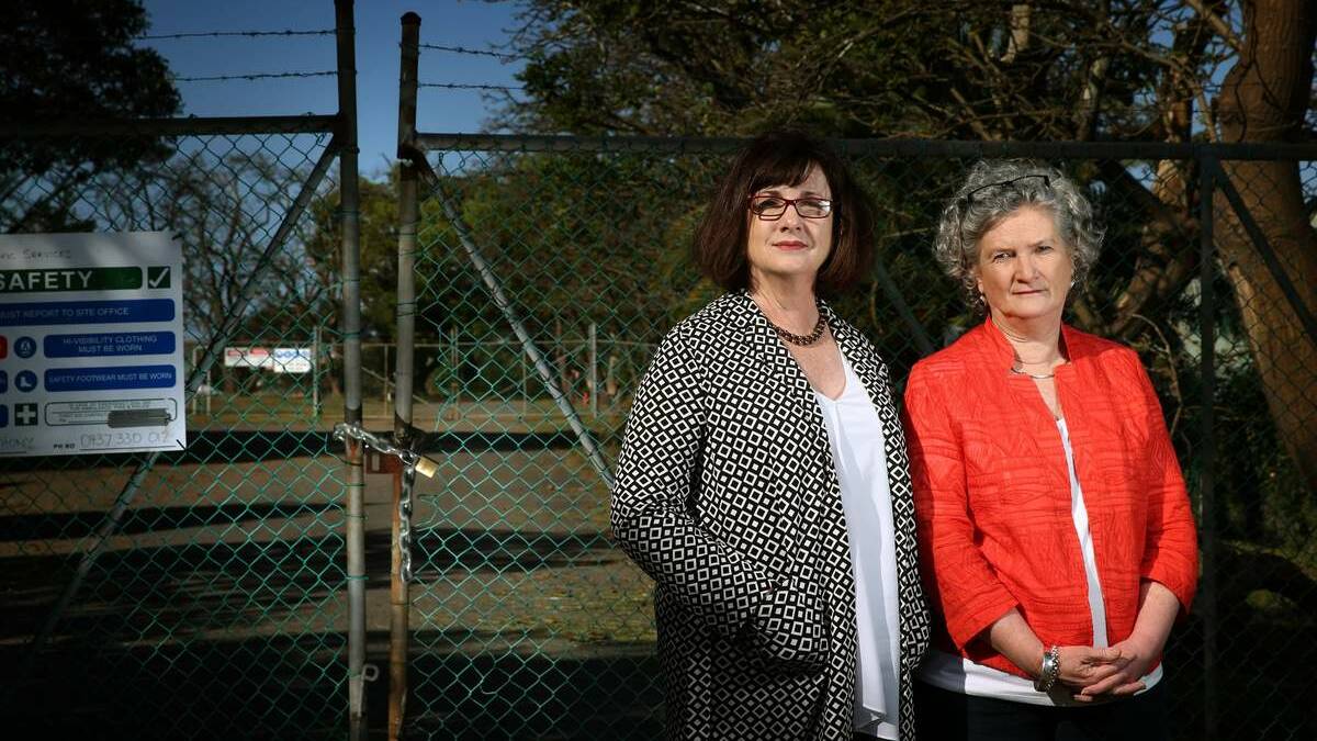 Sisters Dominique and Corinne Frost outside the former gasworks. Picture: Marina Neil