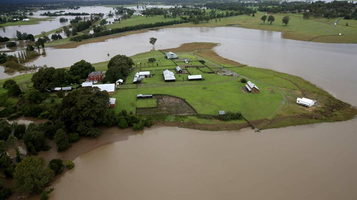 Tocal from the air after the April super storm that brought record rainfall to the Hunter Valley and caused extensive flooding. Picture Darren Pateman 