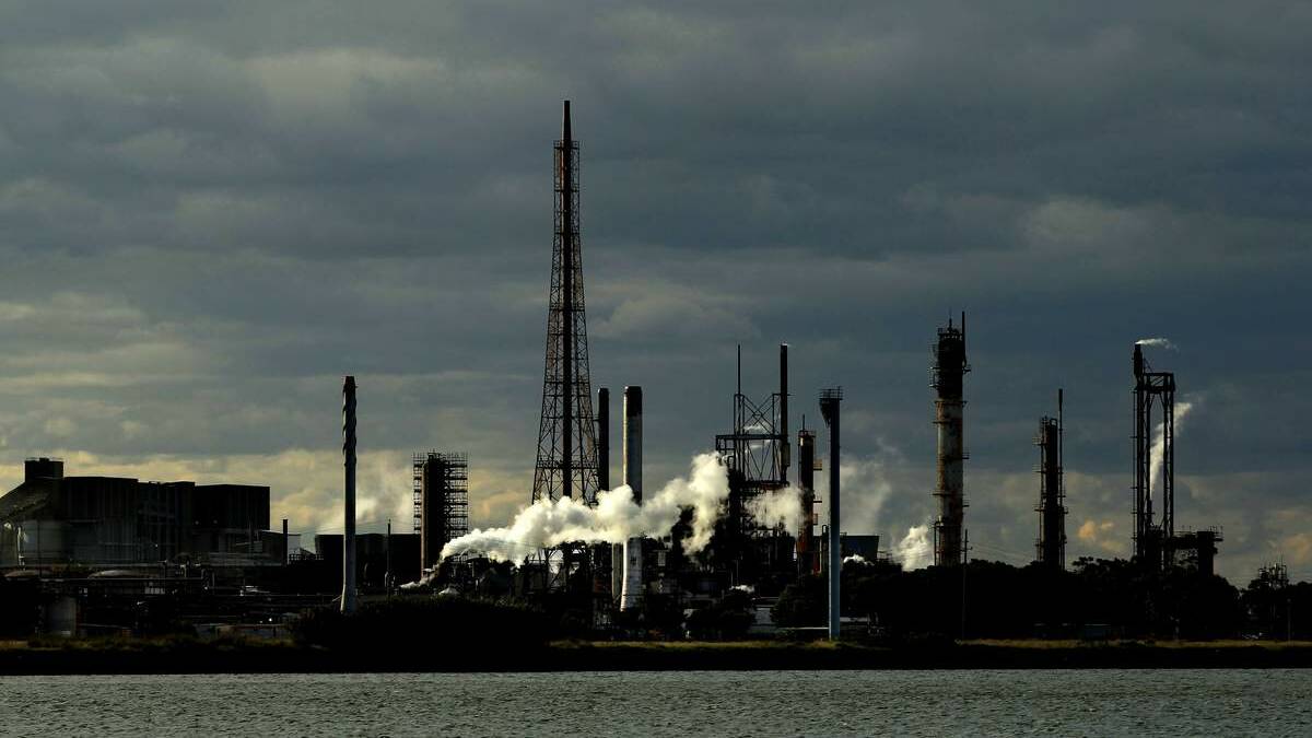 Orica's plant at Kooragang Island, as seen from Stockton. Picture Simone De Peak 