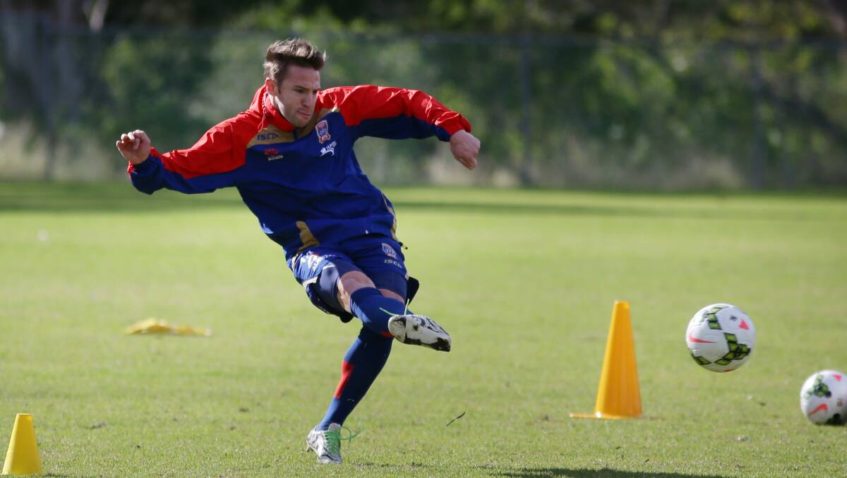 New signing Jeronimo Neumann at training. Picture: Peter Stoop