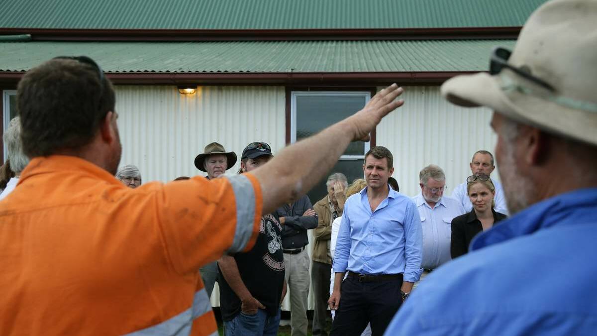 Premier Mike Baird visited the town of Bulga to hear about the impact of mining, but Bylong residents missed out. Picture: Marina Neil