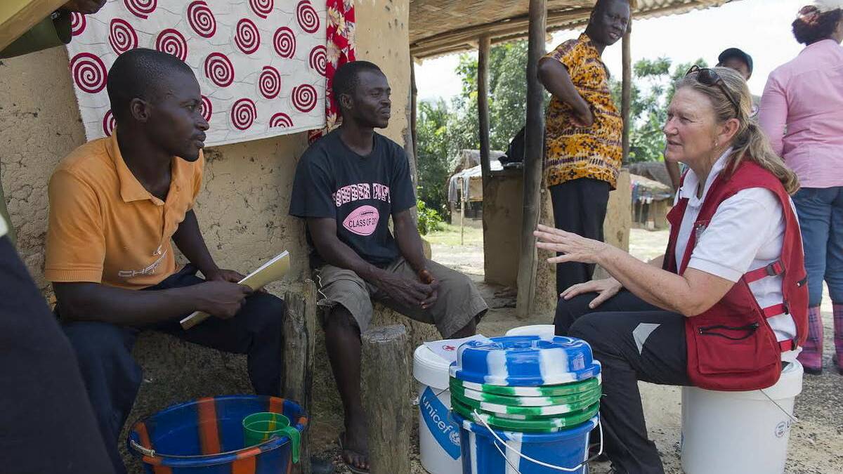  IN ISOLATION:  Libby Bowell of Cooks Hill, left, who is now in isolation for 21 days,  has spent five weeks helping in the fight against Ebola.