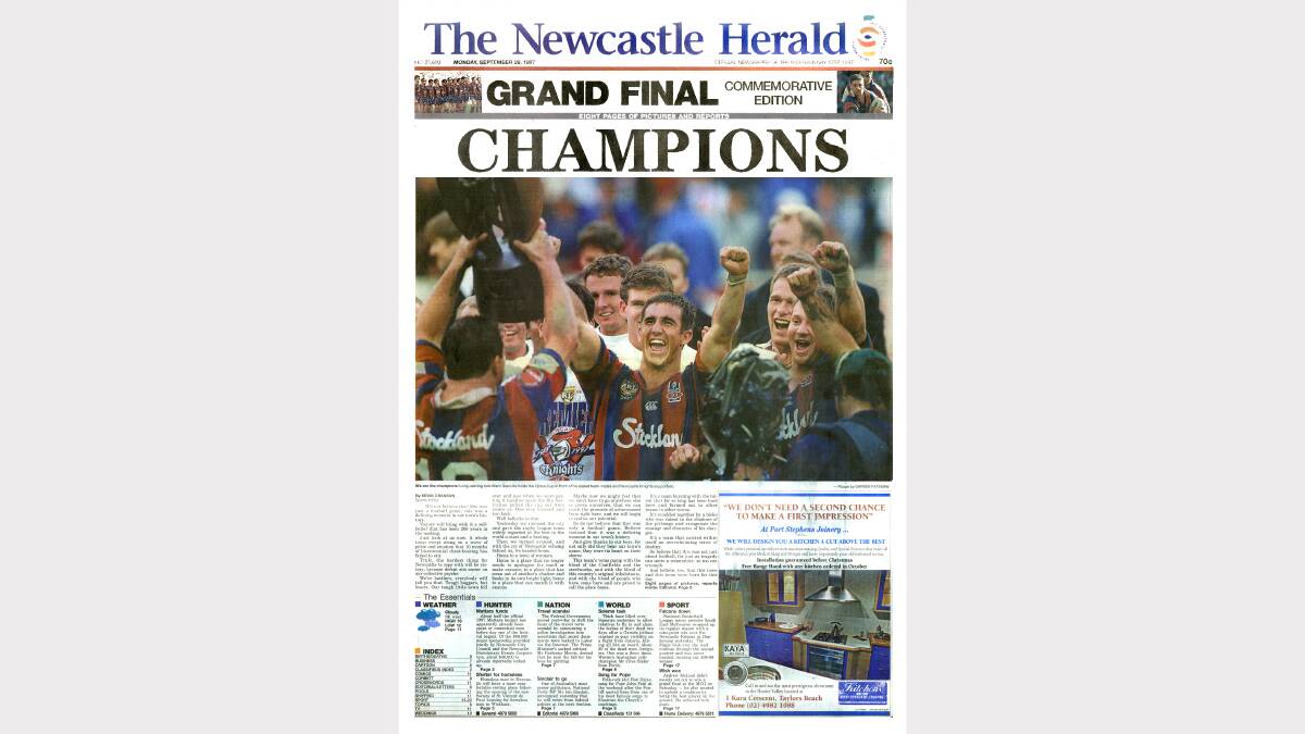 EXTRA: The Herald ran a special early edition that was distributed to the crowd outside the Workers Club well before the Knights arrived home.