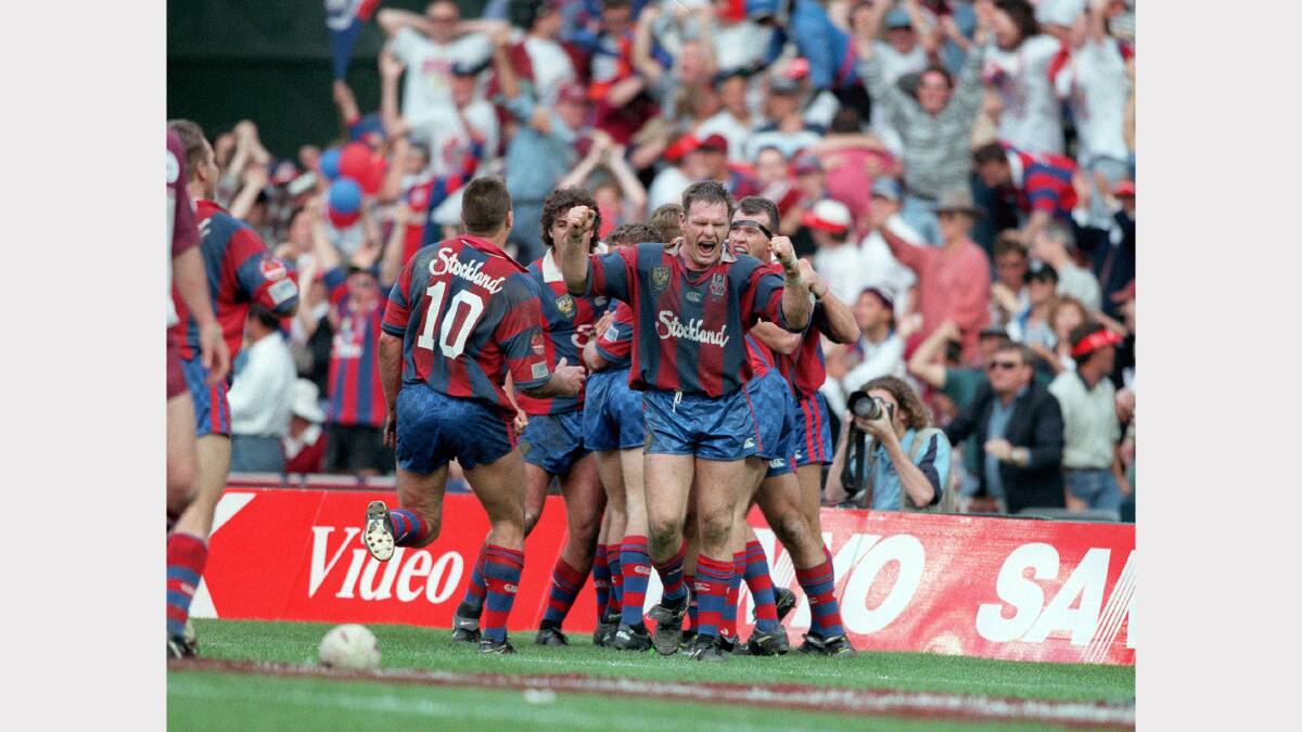 Scenes from the 1997 ARL Grand Final and victory celebrations.