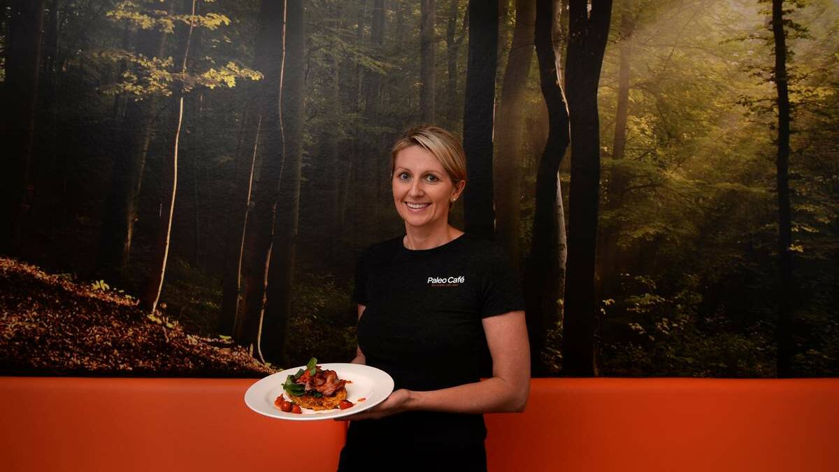 HEALTHY:  Clarissa Aitken with  sweet potato pancakes with roasted cherry tomatoes, spinach and tomato pesto.  Picture: Marina Neil