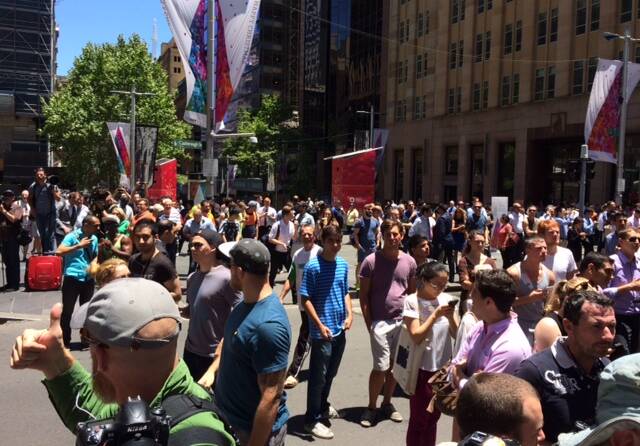Martin Place at 12:37pm.
