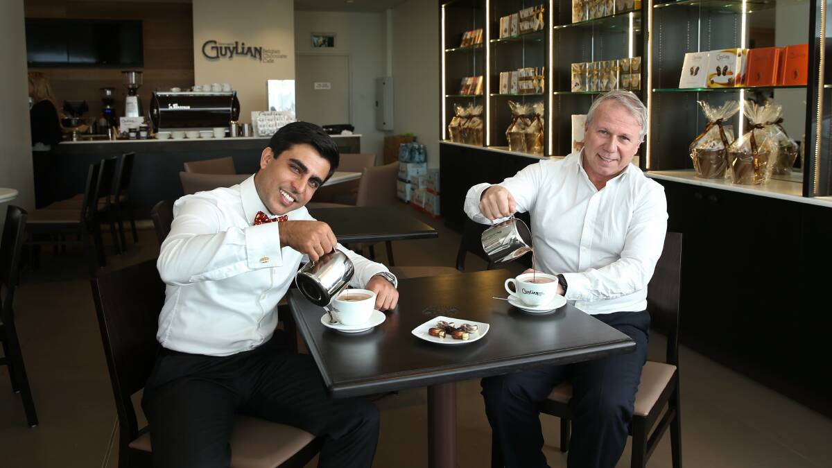 Guylian Chocolate Cafe’s store manager Omar Khan and business development manager Patrick Freriks.  Pictures: Marina Neil