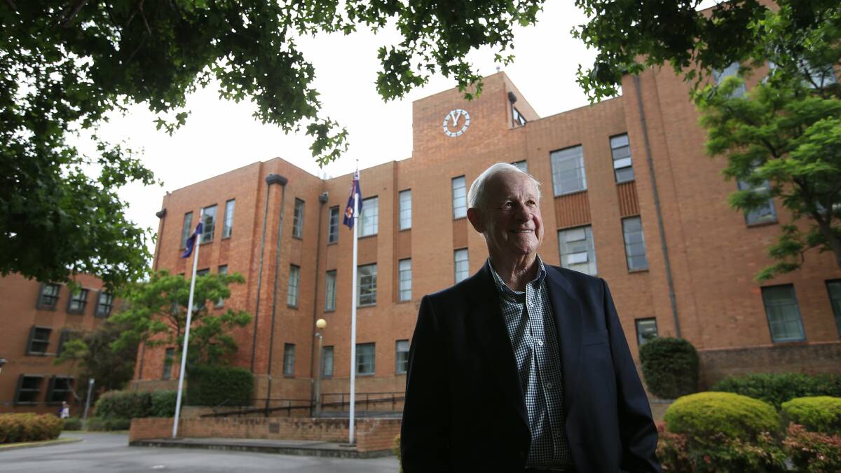  Doug Chapman at what is now Tighes Hill TAFE, where he graduated as the first civil engineer of the campus, then Newcastle University College. Picture: Peter Stoop