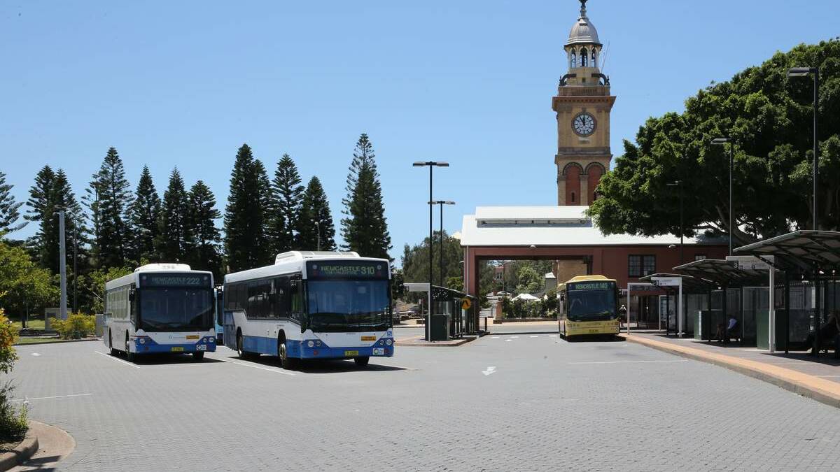 UNCERTAIN FUTURE: The bus layover area near Newcastle train station will be reviewed by the government as part of its planning for the revitalisation of Newcastle. Picture: Ryan Osland
