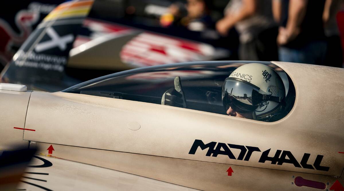 FRENCH CONNECTION: Matt Hall soared in his new racer in the second round of the Air Race World Championship in Cannes. Picture: Joerg Mitter