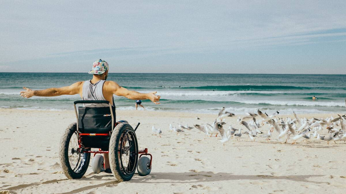 MAKING TRACKS: Shane Hryhorec, Managing Director of Pushmobility, wants to make sure beaches are available for everyone, all around Australia.