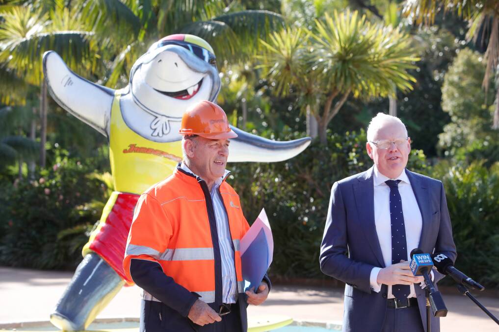 Jim Eddy and Gareth Ward during the funding announcement. Picture: Sylvia Liber.
