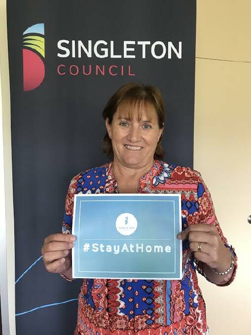 STAY AT HOME: Wise words from Cr Sue Moore (Singleton mayor) this weekend.
