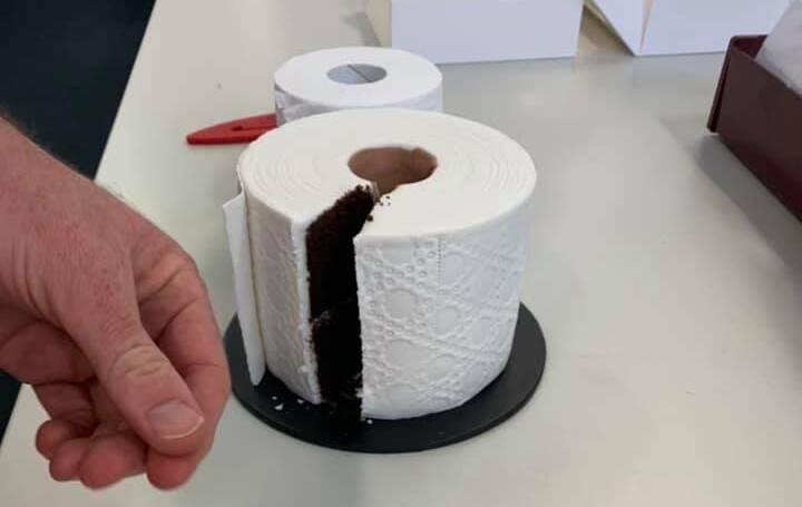 Cross section: The loo roll cake.