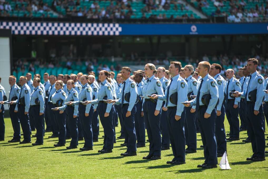 Graduating: New recruits take the pledge on Friday. Picture: NSW Police