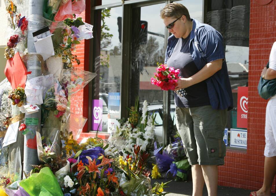 Floral tributes outside the Union Street store in 2007. Picture: Darren Pateman