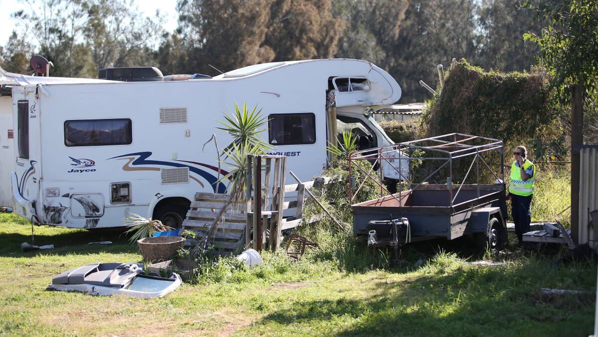Motor home and truck collide in crash at Port Stephens. Pictures: Peter Lorimer