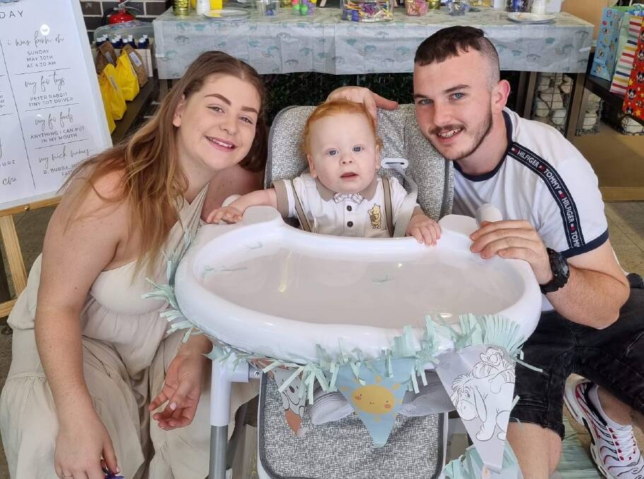 Nathan Card with his partner Alyssa Hingston and their young son Bentley. Picture supplied